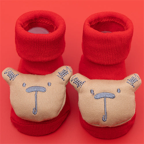 Jul-babystrumpor, motiv Nallebjörn, tunn modell